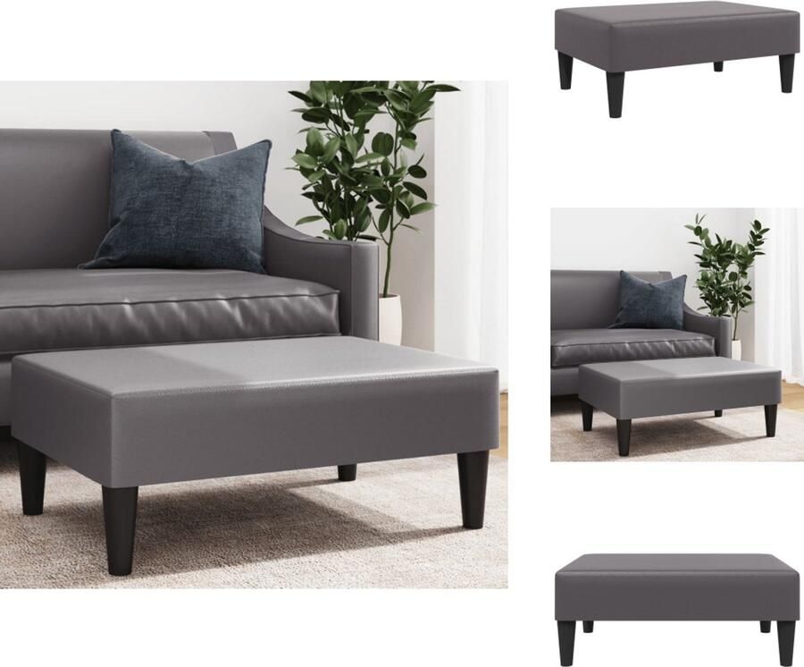 VidaXL Voetenbank Voetenbanken Voetenbankje Voetensteun Voetenbank 77x55x31 cm kunstleer grijs