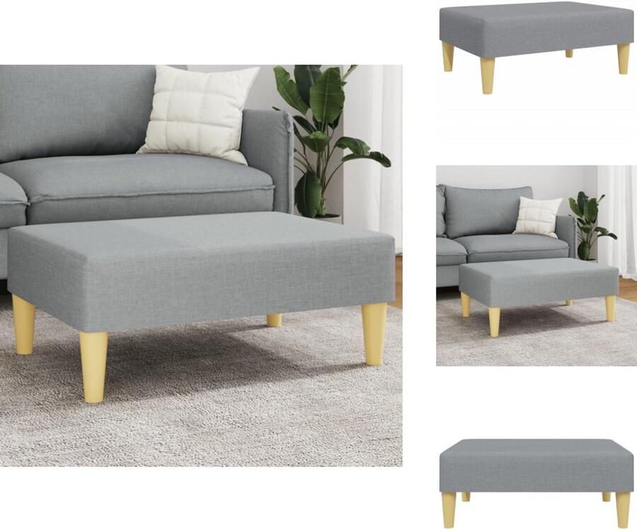 VidaXL Voetenbank Voetenbanken Voetenbankje Voetensteun Voetenbank 77x55x31 cm stof lichtgrijs