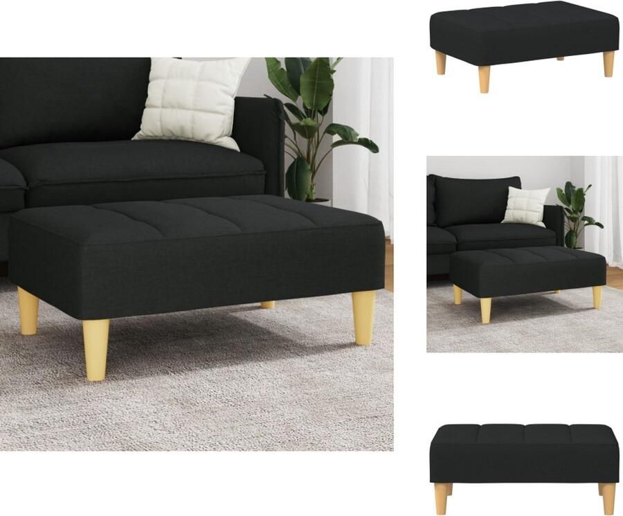 VidaXL Voetenbank Voetenbanken Voetenbankje Voetensteun Voetenbank 77x55x31 cm stof zwart