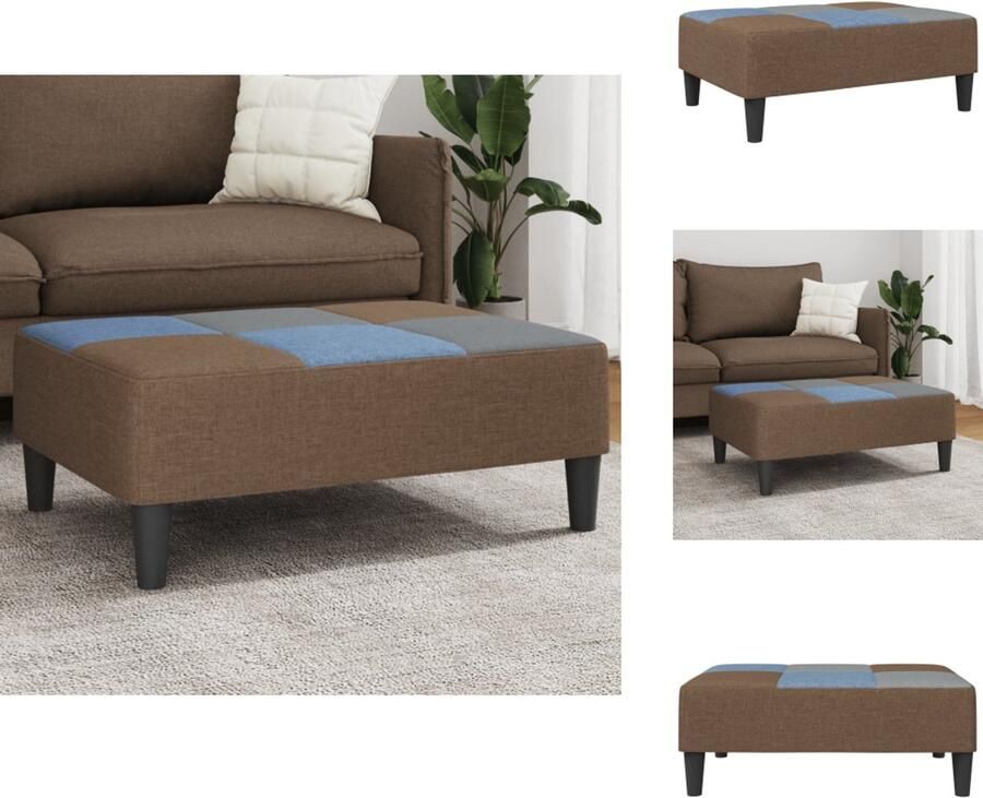 VidaXL Voetenbank Voetenbanken Voetenbankje Voetensteun Voetenbank patchwork 77x55x31 cm stof - Foto 2