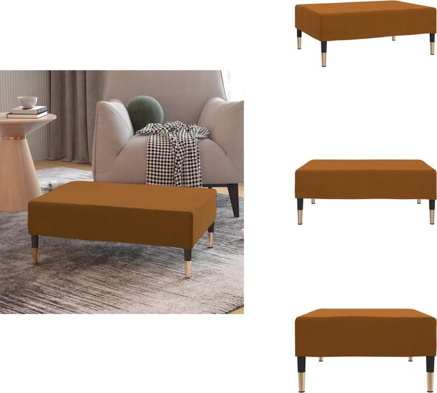 VidaXL Voetenbank Voetenbanken Voetensteun Voetensteunen Voetenbank 78x56x32 cm fluweel bruin