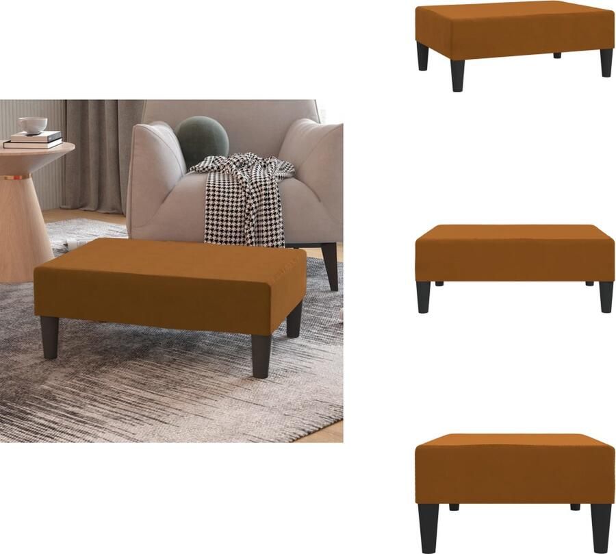 VidaXL Voetenbank Voetenbanken Voetensteun Voetensteunen Voetenbank 78x56x32 cm fluweel bruin