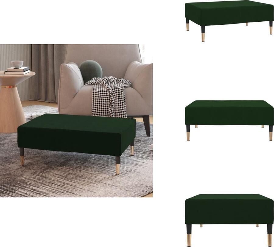 VidaXL Voetenbank Voetenbanken Voetensteun Voetensteunen Voetenbank 78x56x32 cm fluweel donkergroen