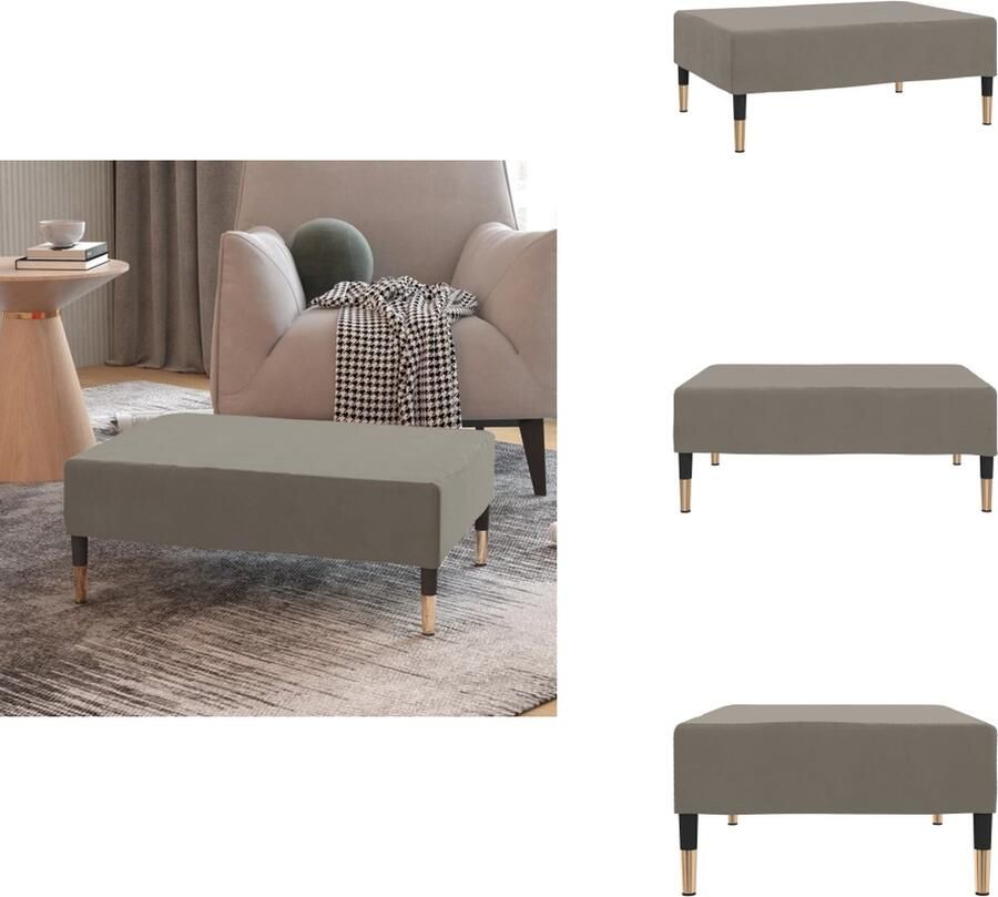 VidaXL Voetenbank Voetenbanken Voetensteun Voetensteunen Voetenbank 78x56x32 cm fluweel lichtgrijs