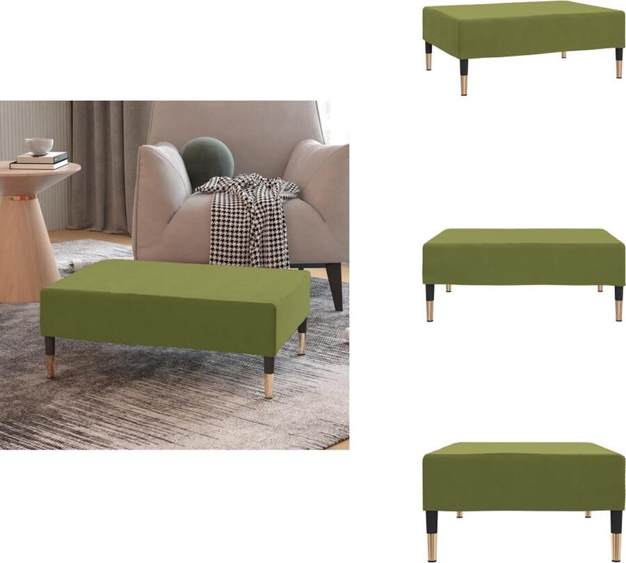 VidaXL Voetenbank Voetenbanken Voetensteun Voetensteunen Voetenbank 78x56x32 cm fluweel lichtgroen