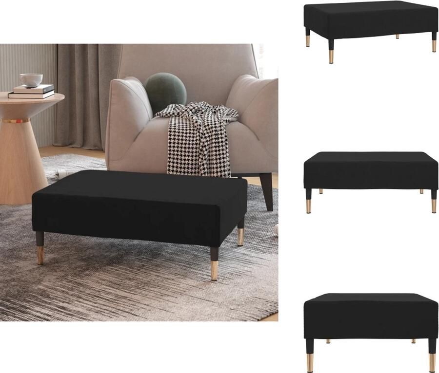 VidaXL Voetenbank Voetenbanken Voetensteun Voetensteunen Voetenbank 78x56x32 cm fluweel zwart