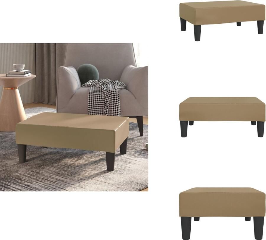 VidaXL Voetenbank Voetenbanken Voetensteun Voetensteunen Voetenbank 78x56x32 cm kunstleer cappuccinokleurig