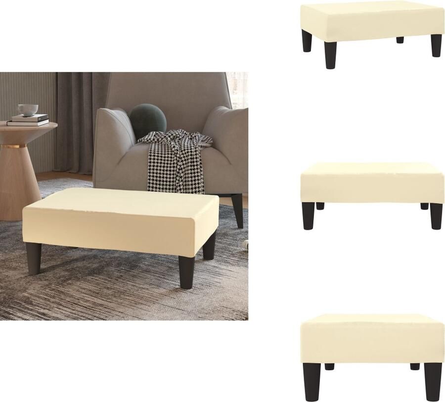 VidaXL Voetenbank Voetenbanken Voetensteun Voetensteunen Voetenbank 78x56x32 cm kunstleer crèmekleurig