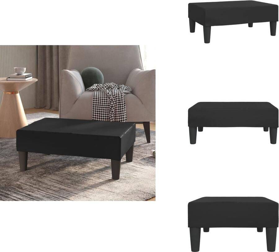 VidaXL Voetenbank Voetenbanken Voetensteun Voetensteunen Voetenbank 78x56x32 cm kunstleer zwart