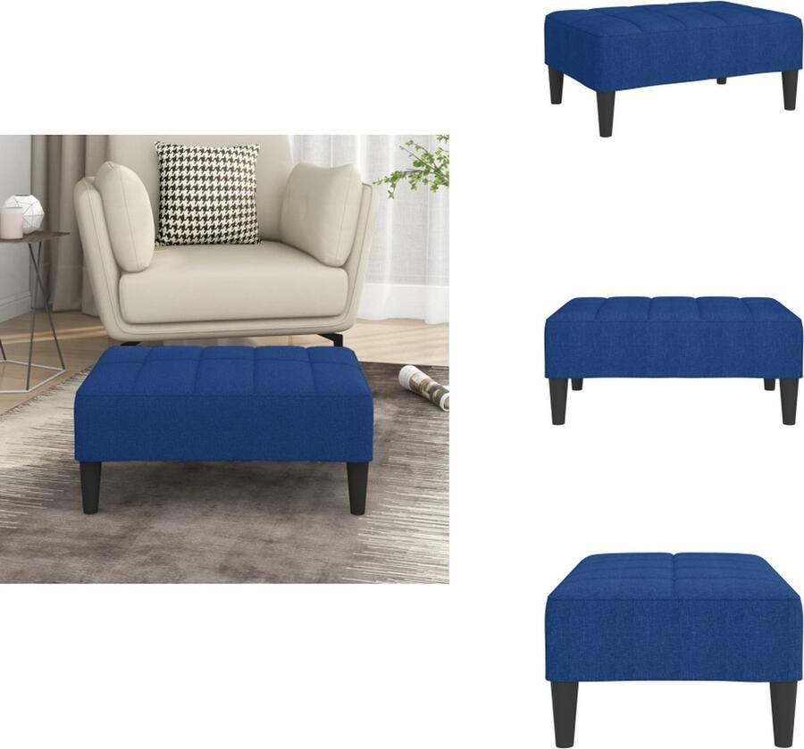 VidaXL Voetenbank Voetenbanken Voetensteun Voetensteunen Voetenbank 78x56x32 cm stof blauw