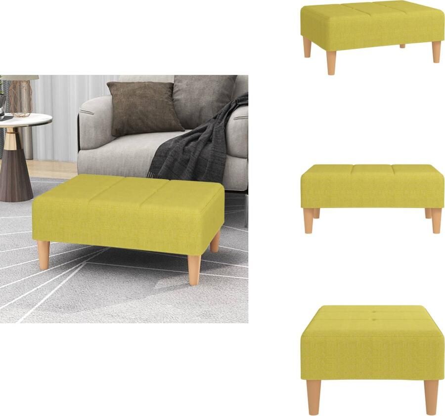 VidaXL Voetenbank Voetenbanken Voetensteun Voetensteunen Voetenbank 78x56x32 cm stof groen
