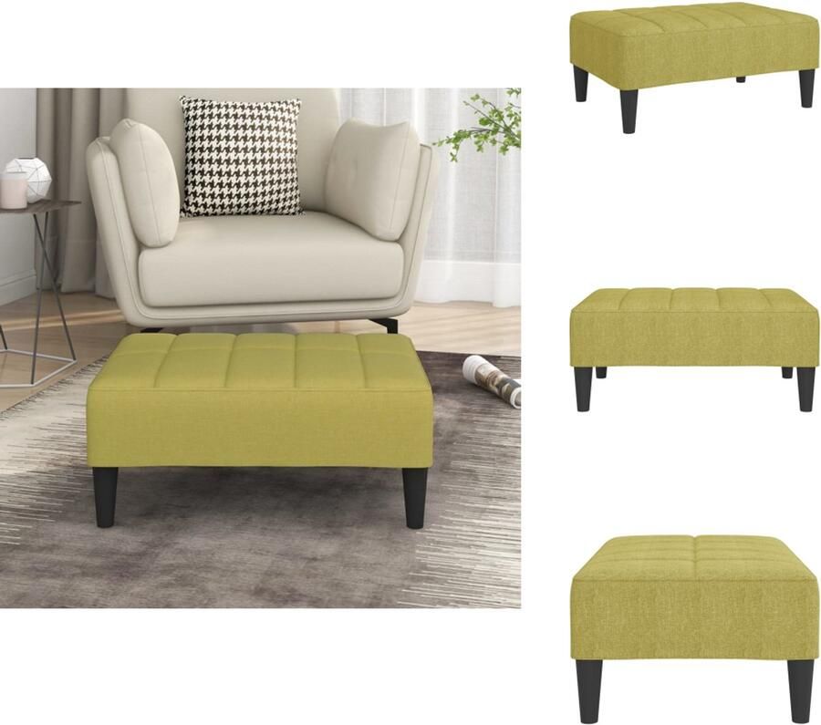VidaXL Voetenbank Voetenbanken Voetensteun Voetensteunen Voetenbank 78x56x32 cm stof groen