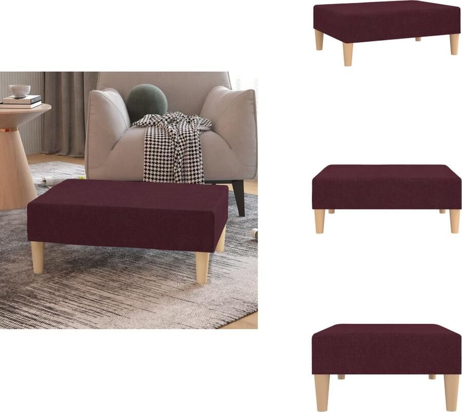 VidaXL Voetenbank Voetenbanken Voetensteun Voetensteunen Voetenbank 78x56x32 cm stof paars