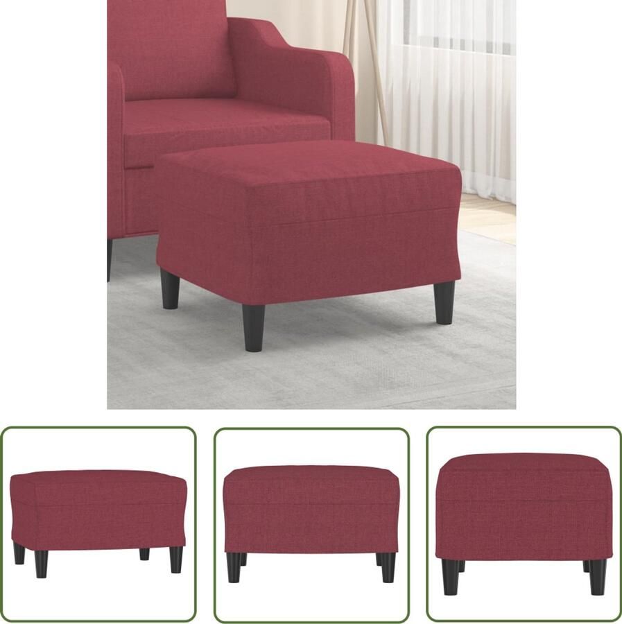 VidaXL Voetenbank Stof Wijnrood 60x50x41 cm Voetbank Voetenbank Stoffen Voetenbank Moderne Voetenbank Lounge Meubilair