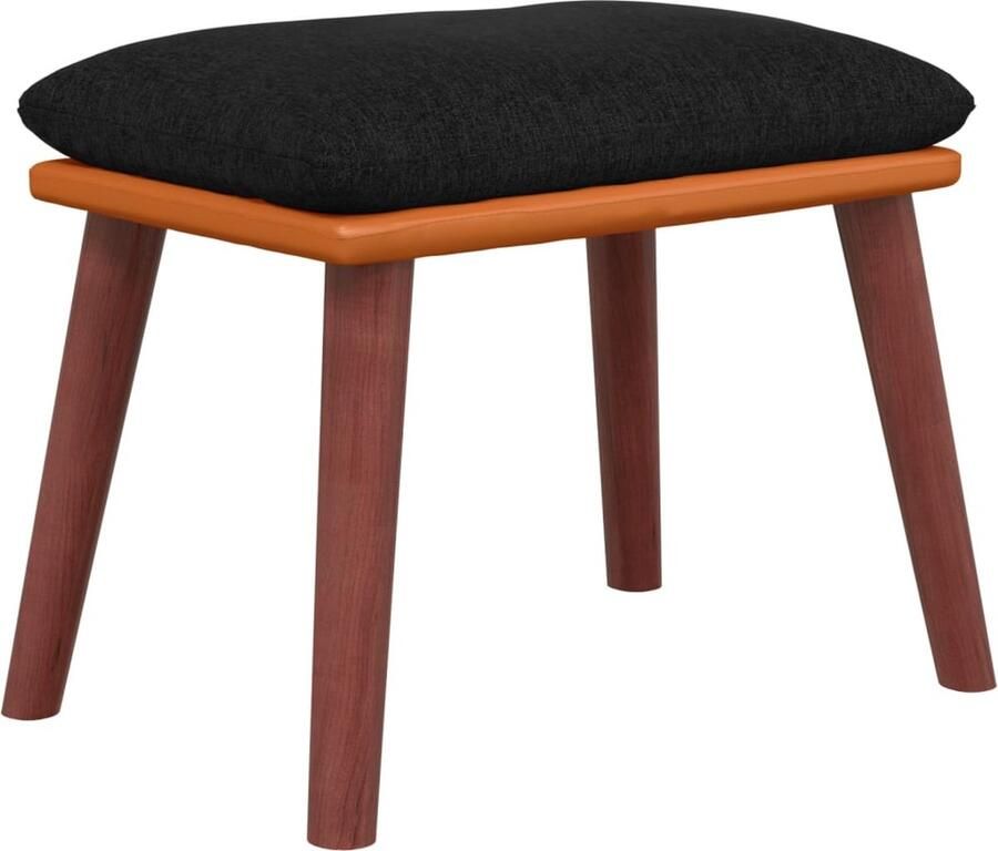 VidaXL -Voetenbank-45x29 5x35-cm-stof-en-kunstleer-zwart - Foto 2