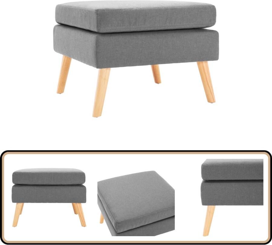 VidaXL Voetenbankje Voetbank Voetenbank stof lichtgrijs Stoffen Bankje Lounge Meubilair Relaxstoel