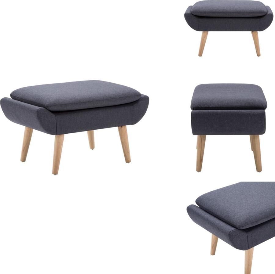 VidaXL Voetenbankje Voetenbankjes Voetensteun Voetsteunen Voetenbank 73x43x42 cm stoffen bekleding donkergrijs