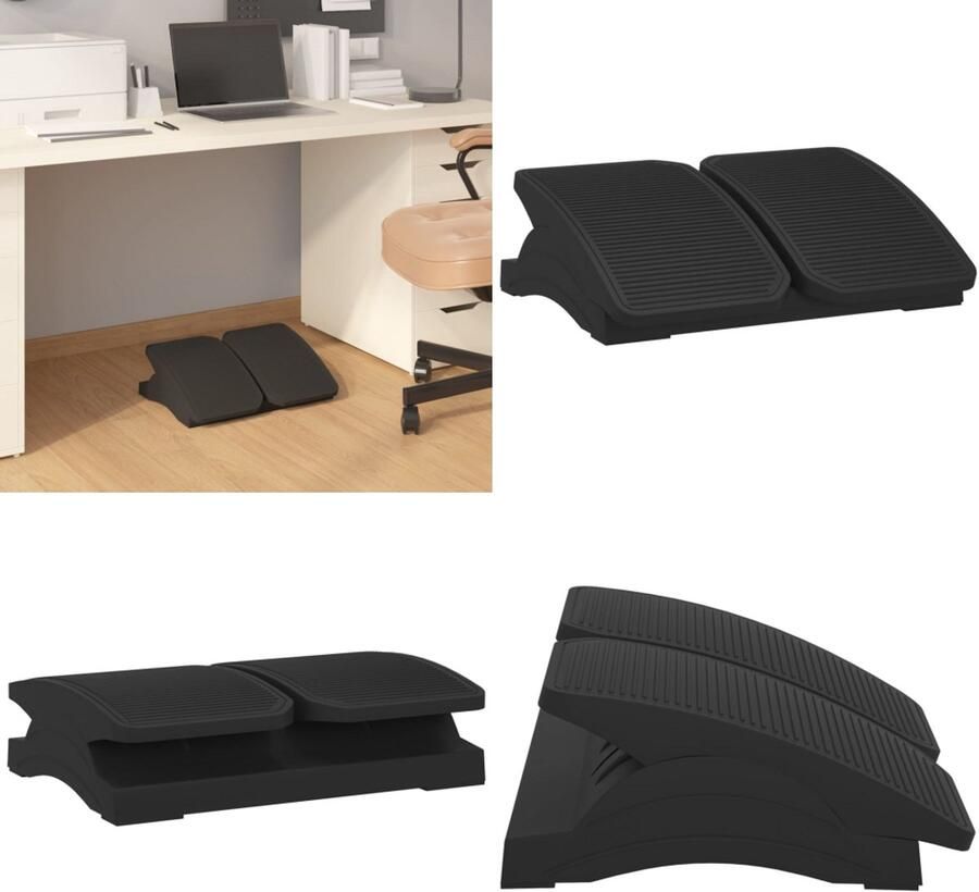 VidaXL Voetensteun 43 5x32 5x10 5 cm zwart Voetensteun Voetensteunen Voetensteun Bureau Voetenbankje Bureau
