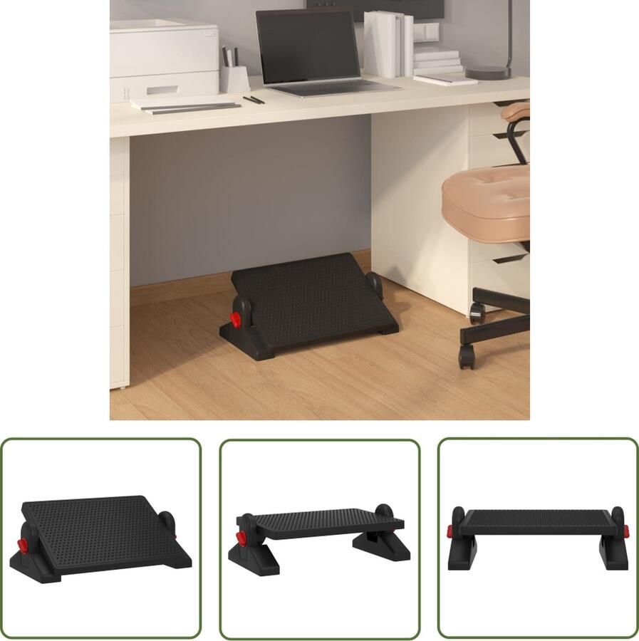 The Living Store Voetensteun HIPS 50 x 30.5 Massageoppervlak Voetenbank Voetensteun Ergonomisch Massagevoetbank Zitcomfort - Foto 2