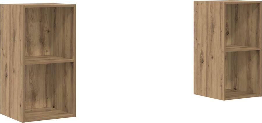 VidaXL Wand TV Kast 2 pcs Ambachtelijk eiken 37 x 37 x 72 cm