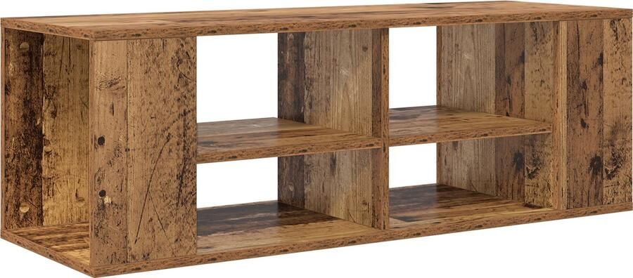 VidaXL TV Kast met plank Wandgemonteerd met opslag Oud hout 102 x 35 x 35 cm Bewerkt hout