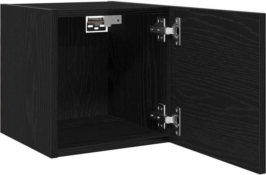 VidaXL TV Kast Set van 2 Zwart eiken Bewerkt hout 30 5 x 30 x 30 cm