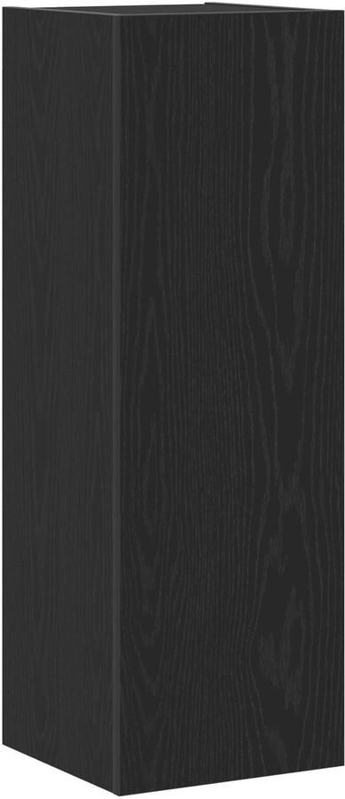 VidaXL TV Wandkast in Zwart Eiken 30.5 x 30 x 90 cm Gemaakt van Geengineerd Hout