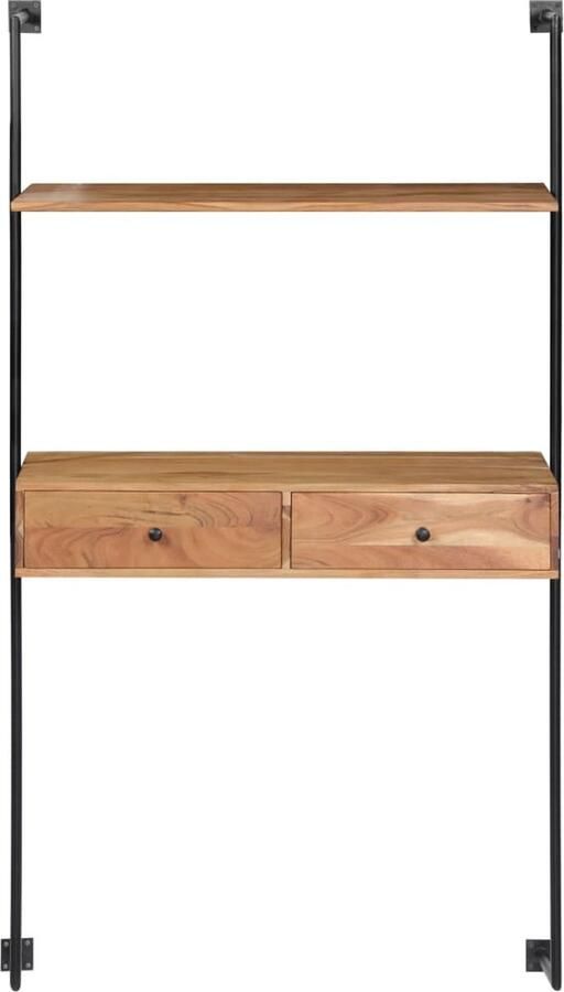 VidaXL Wandbureau massief acaciahout 90x40x170 cm Wandbureau Bureaus Massief Acaciahout Home Office Werkblad