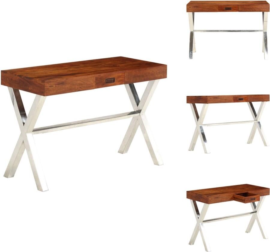 VidaXL Wandbureau Wandbureaus Bureau Bureaus Bureau 110x50x76 cm massief acaciahout en honingafwerking