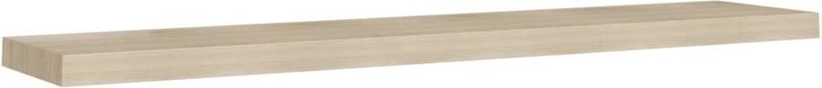 The Living Store Wandschap zwevend 120x23 5x3 8 cm MDF eikenkleurig Wandplank Industrieel Design Eiken Kleur Zwevend Plankje Opbergruimte