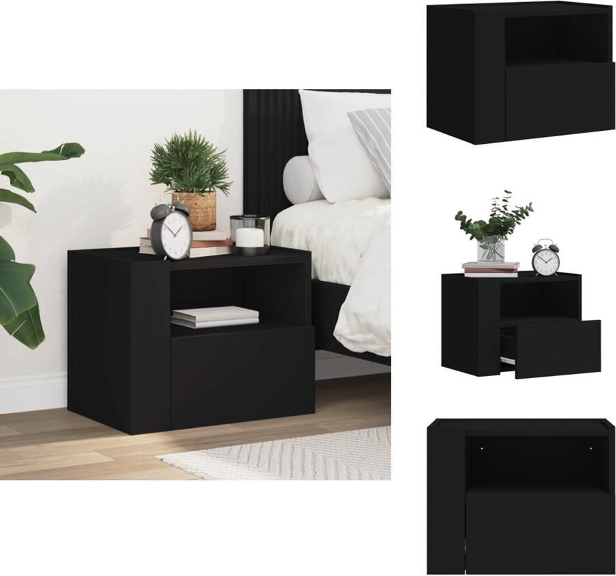 VidaXL Wandgemonteerd Nachtkastje Wandgemonteerde Nachtkastjes Bijzettafel Wandkastje Nachtkastjes 2 st wandgemonteerd 45x30x35 cm wit