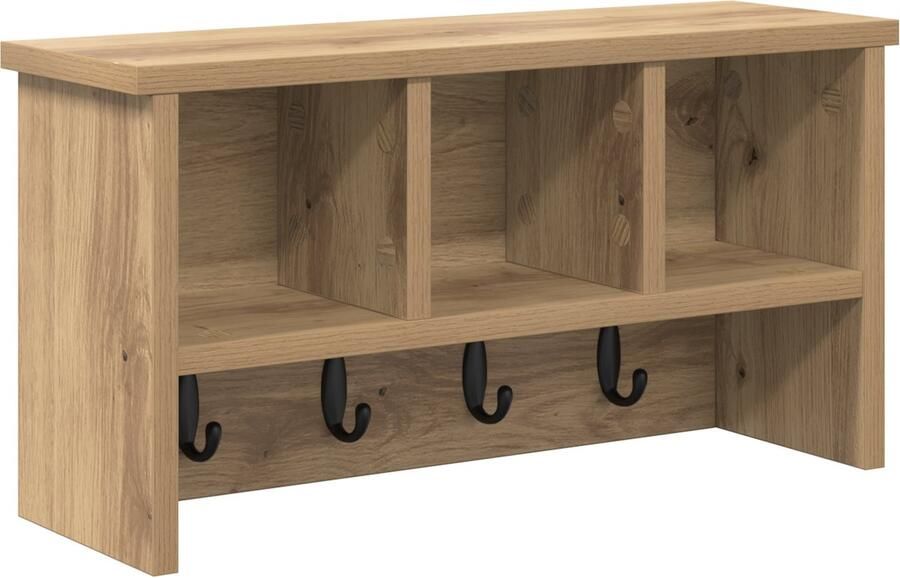 VidaXL Wandgemonteerde kapstok artisanaal eikenkleurig 50 x 16 x 26 cm