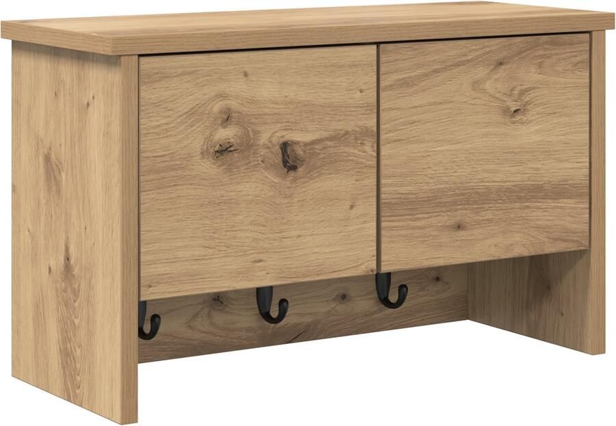 VidaXL Wandgemonteerde kapstok artisanaal eikenkleurig 50 x 20 x 30 cm