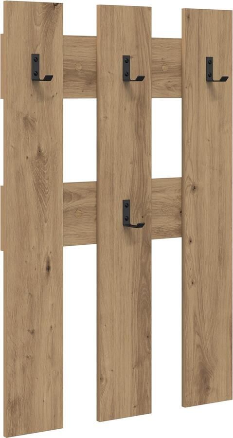 VidaXL Wandgemonteerde kapstok artisanaal eikenkleurig 65 x 3 x 100 cm