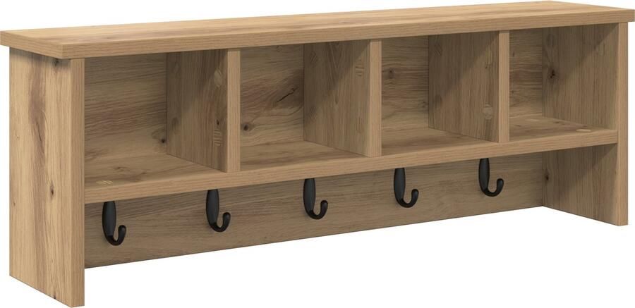 VidaXL Wandgemonteerde kapstok artisanaal eikenkleurig 75 x 16 x 26 cm