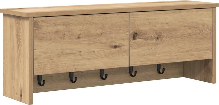 VidaXL Wandgemonteerde kapstok artisanaal eikenkleurig 80 x 20 x 30 cm