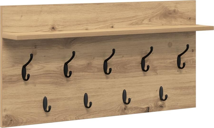 VidaXL Wandgemonteerde kapstok artisanaal eikenkleurig 80 x 40 x 12 cm