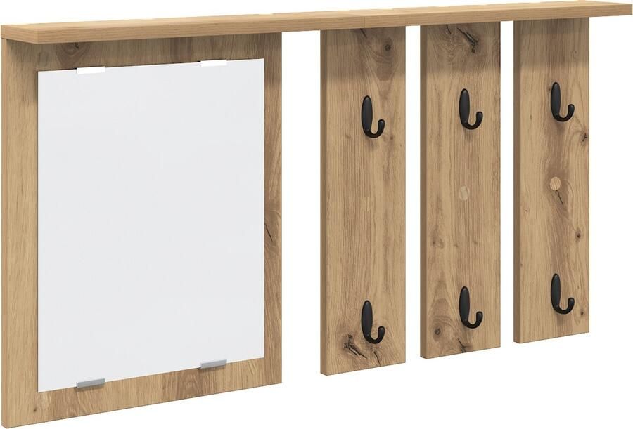 VidaXL Wandgemonteerde kapstok artisanaal eikenkleurig 84 x 10 x 80 cm