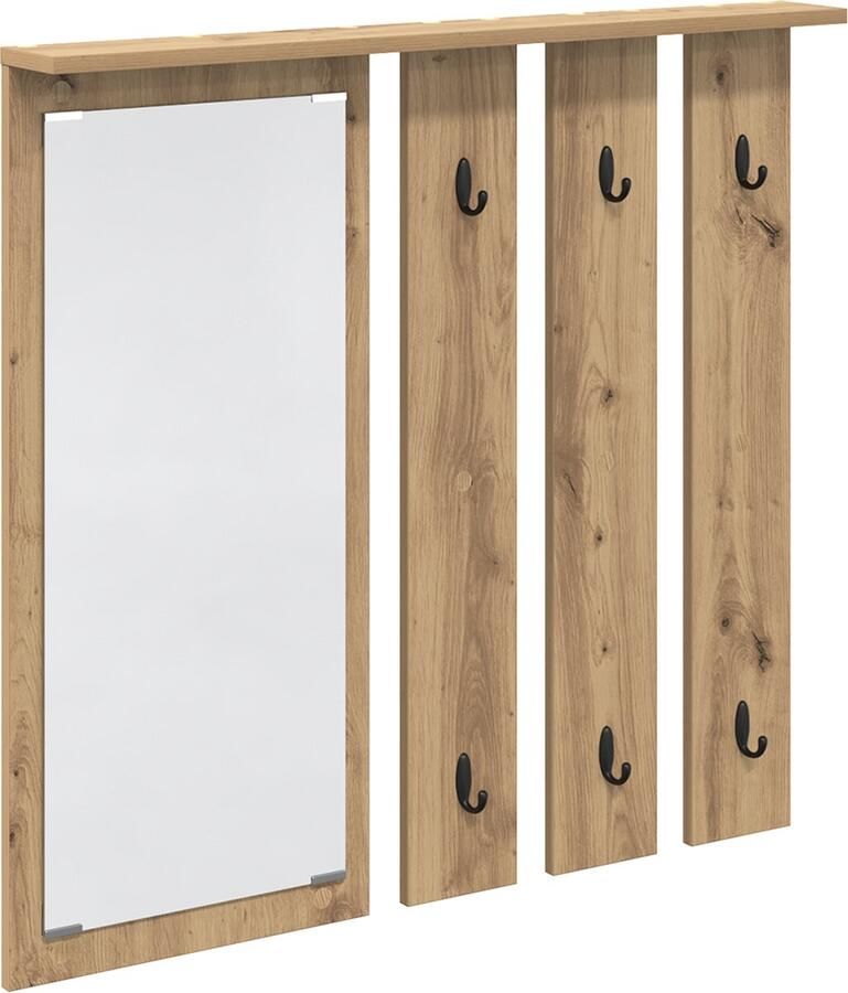 VidaXL Wandgemonteerde kapstok artisanaal eikenkleurig 84 x 10 x 80 cm