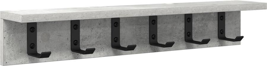 VidaXL Wandgemonteerde kapstok Betongrijs 60 x 10.5 x 10.5 cm