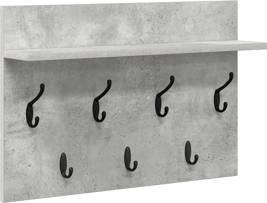 VidaXL Wandgemonteerde kapstok Betongrijs 60 x 40 x 12 cm Bewerkt hout