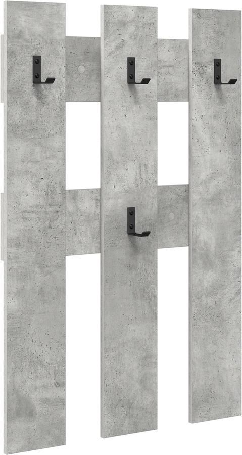 VidaXL Wandgemonteerde kapstok Betongrijs 65 x 3 x 100 cm Bewerkt hout