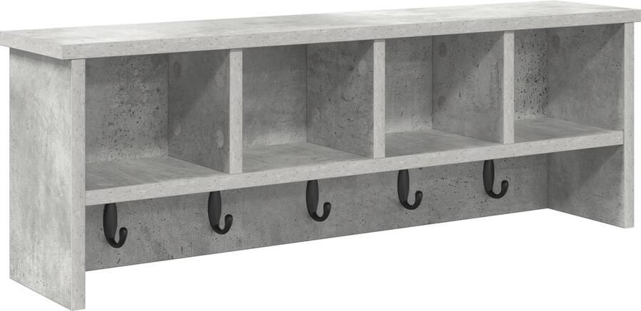 VidaXL Wandgemonteerde kapstok Betongrijs 75 x 16 x 26 cm Bewerkt hout