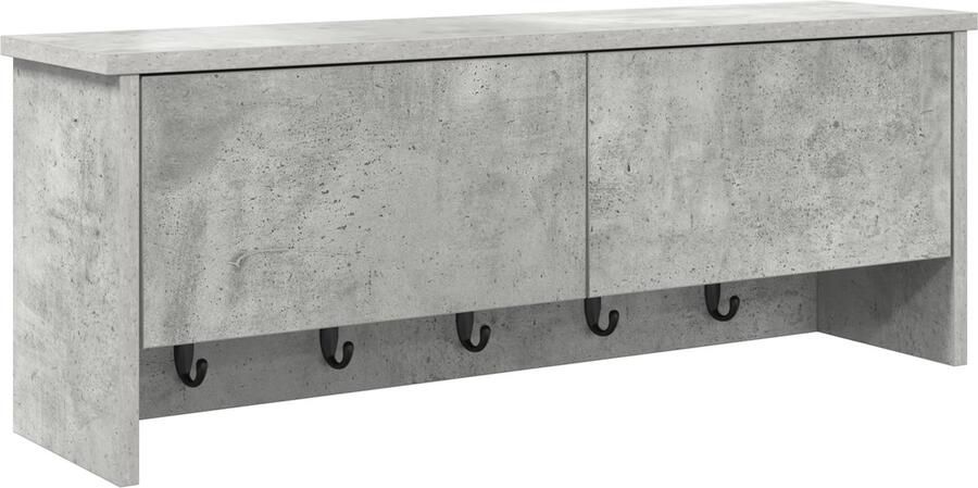 VidaXL Wandgemonteerde kapstok Betongrijs 80 x 20 x 30 cm Bewerkt hout