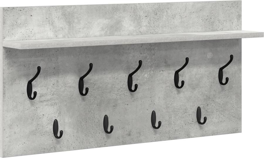 VidaXL Wandgemonteerde kapstok Betongrijs 80 x 40 x 12 cm Bewerkt hout