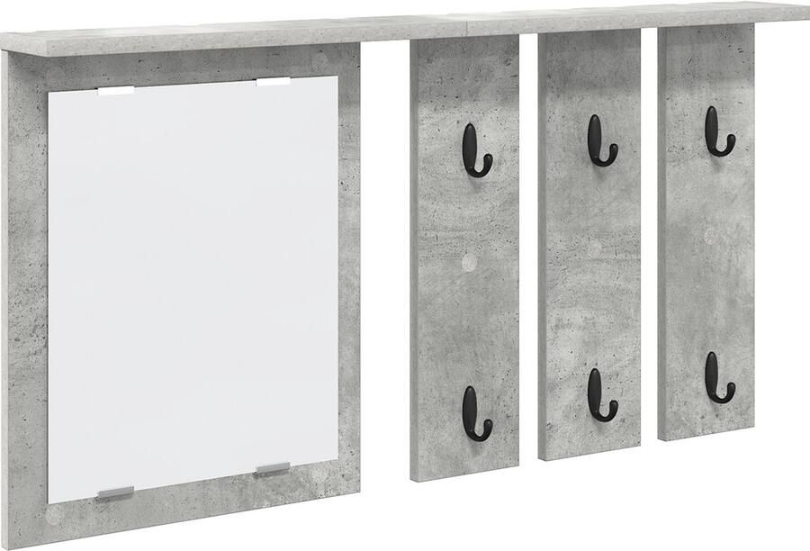 VidaXL Wandgemonteerde kapstok Betongrijs 84 x 10 x 80 cm Bewerkt hout