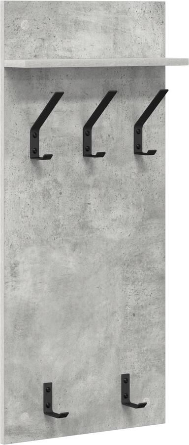 VidaXL Wandgemonteerde kapstok Betongrijs 90 x 40 x 10 cm Bewerkt hout