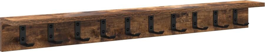VidaXL Wandgemonteerde kapstok Gerookt eiken 100 x 10.5 x 10.5 cm