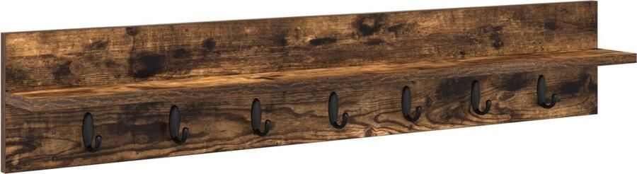 VidaXL Wandgemonteerde kapstok Gerookt eiken 100 x 10.5 x 18 cm