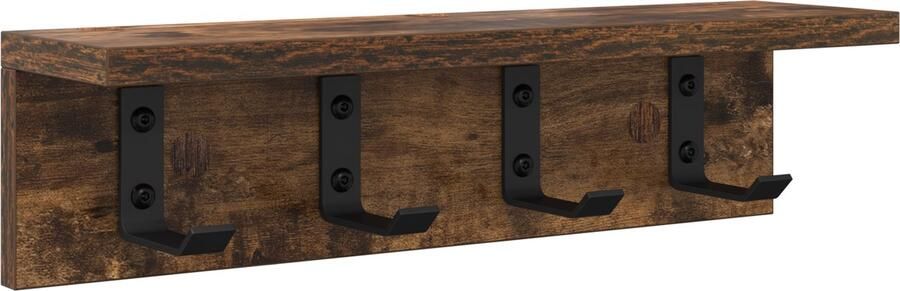 VidaXL Wandgemonteerde kapstok Gerookt eiken 40 x 10.5 x 10.5 cm